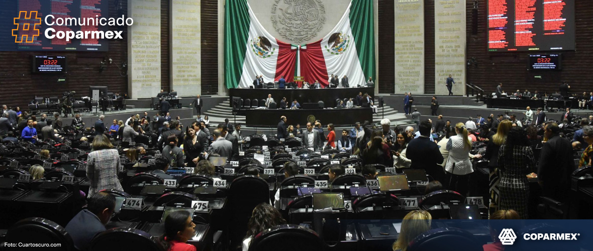 Coparmex Exige a la Cámara de Diputados corregir una reforma que pone en